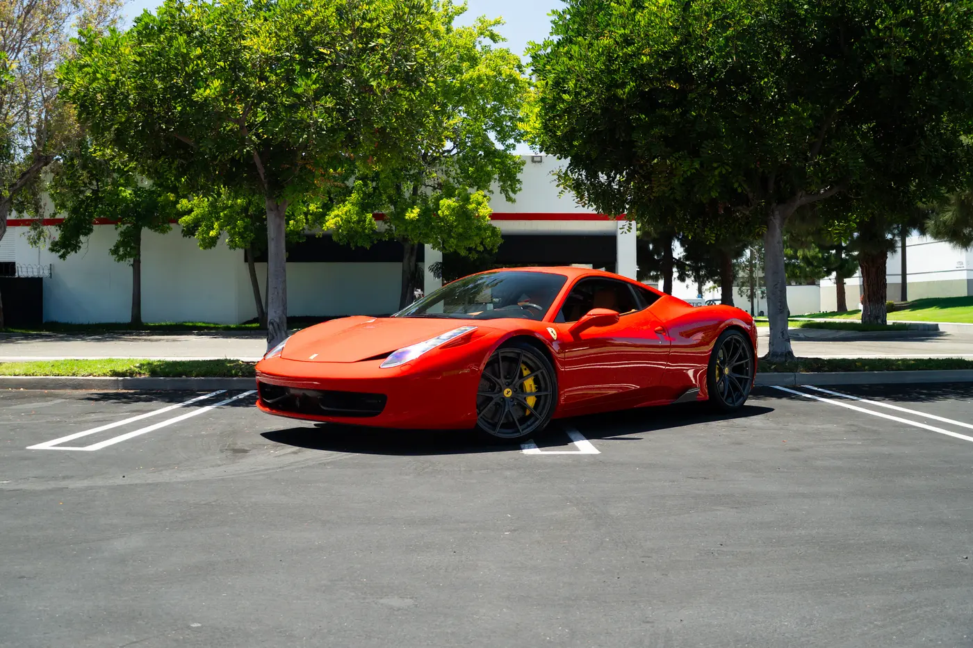 2013 Ferrari 458 Italia — front view, available for rental in San Diego