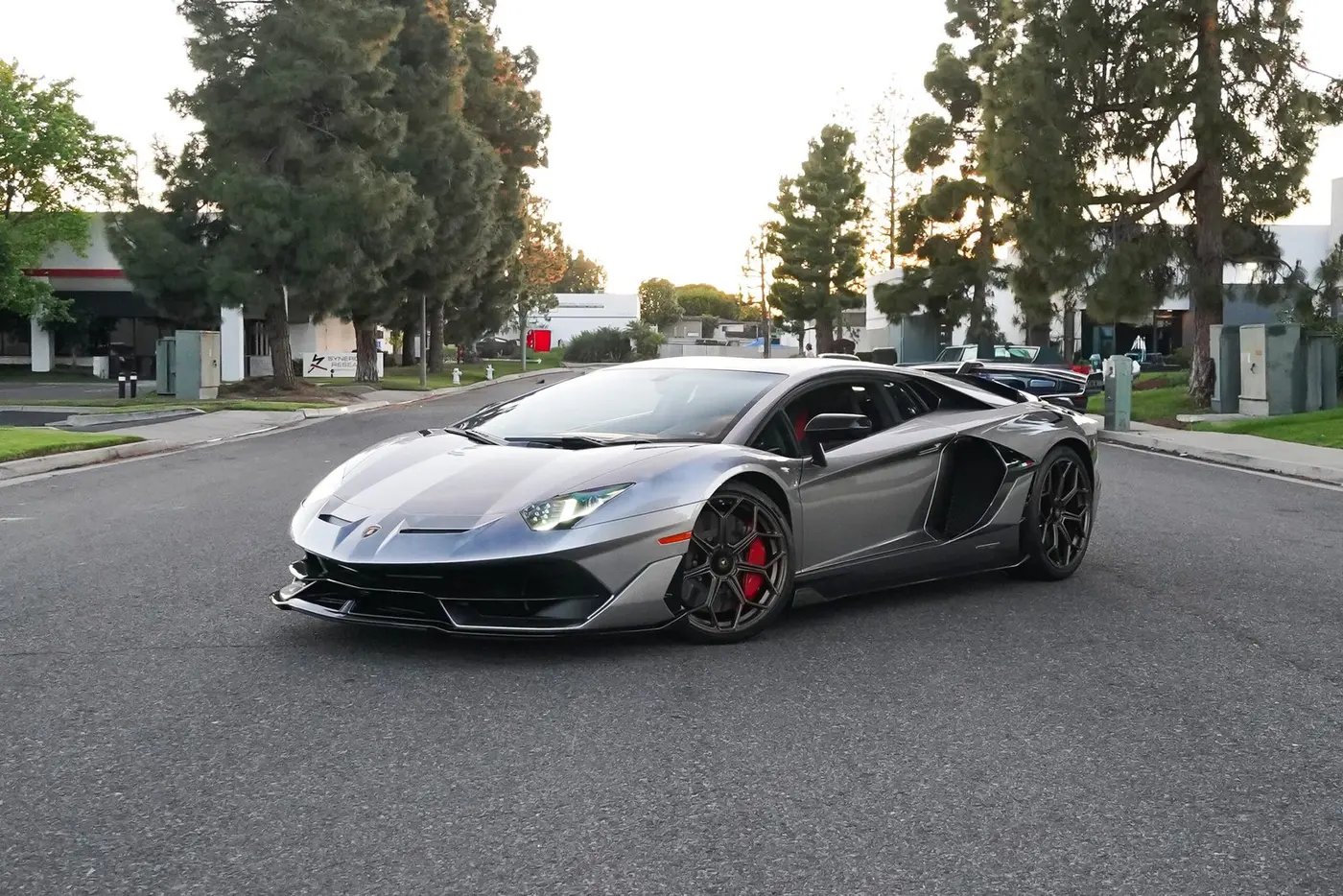 Lamborghini Aventador SVJ on a San Diego road