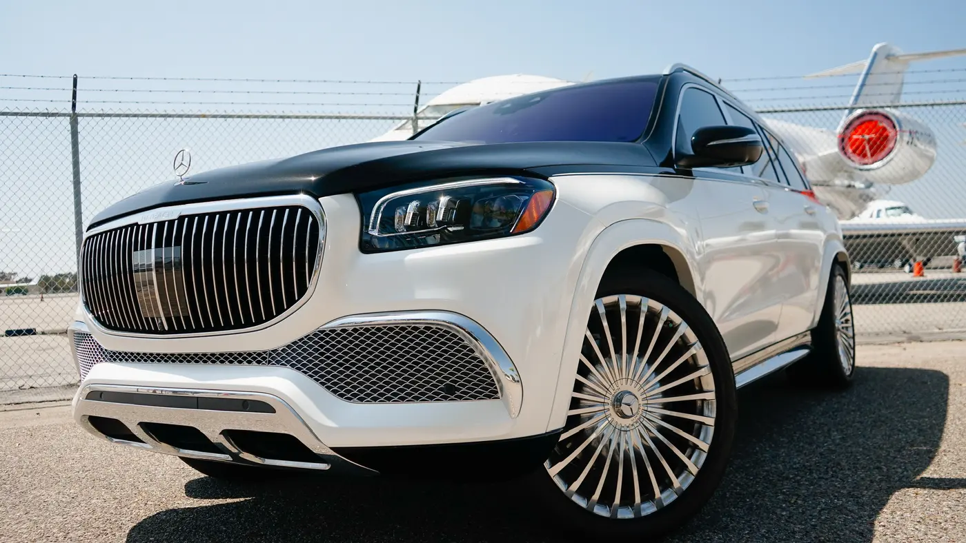 2023 Mercedes-Maybach GLS 600 — front view, available for rental in San Diego
