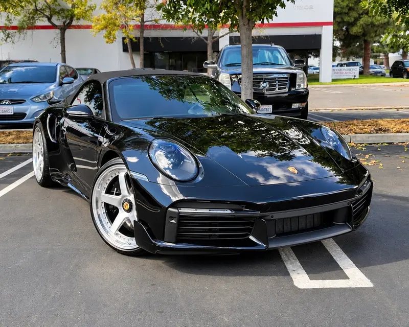 2022 Porsche 911 Turbo S — front view, available for rental in San Diego
